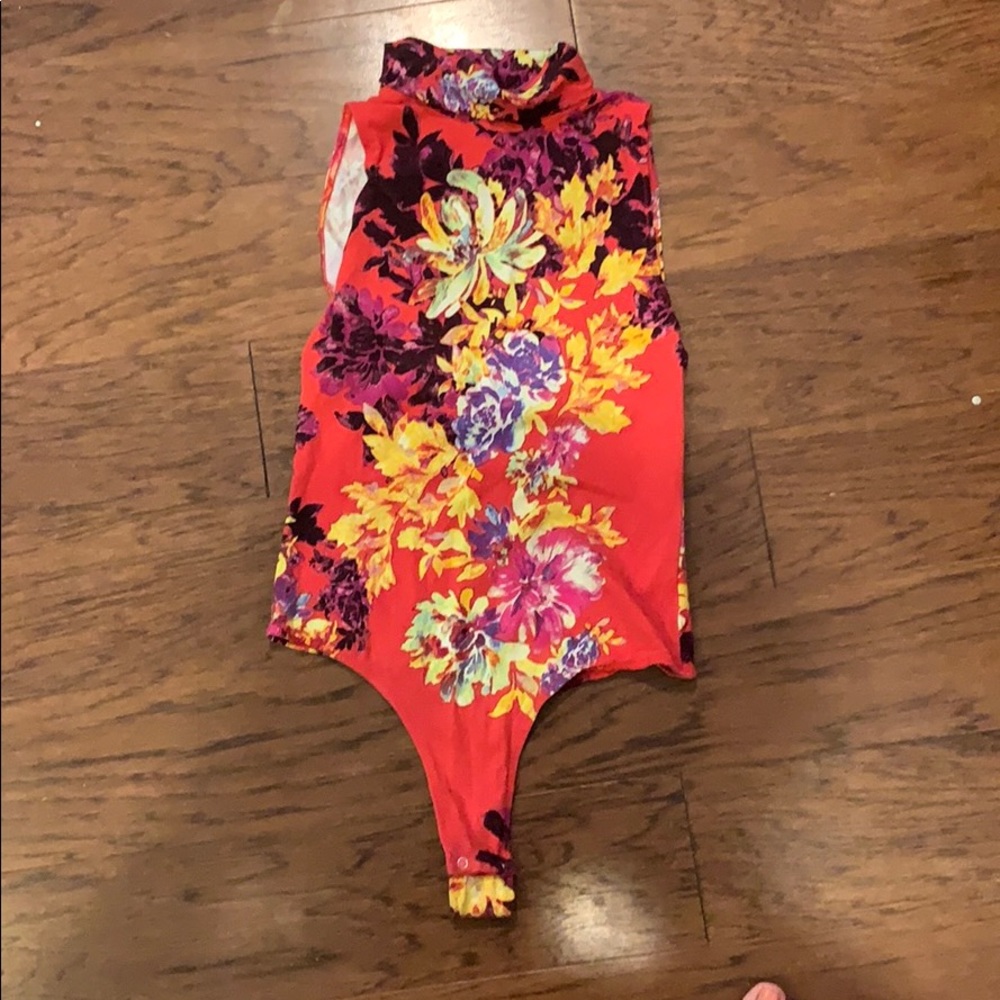 Free People Body Suit/ Flower Print/ Size S